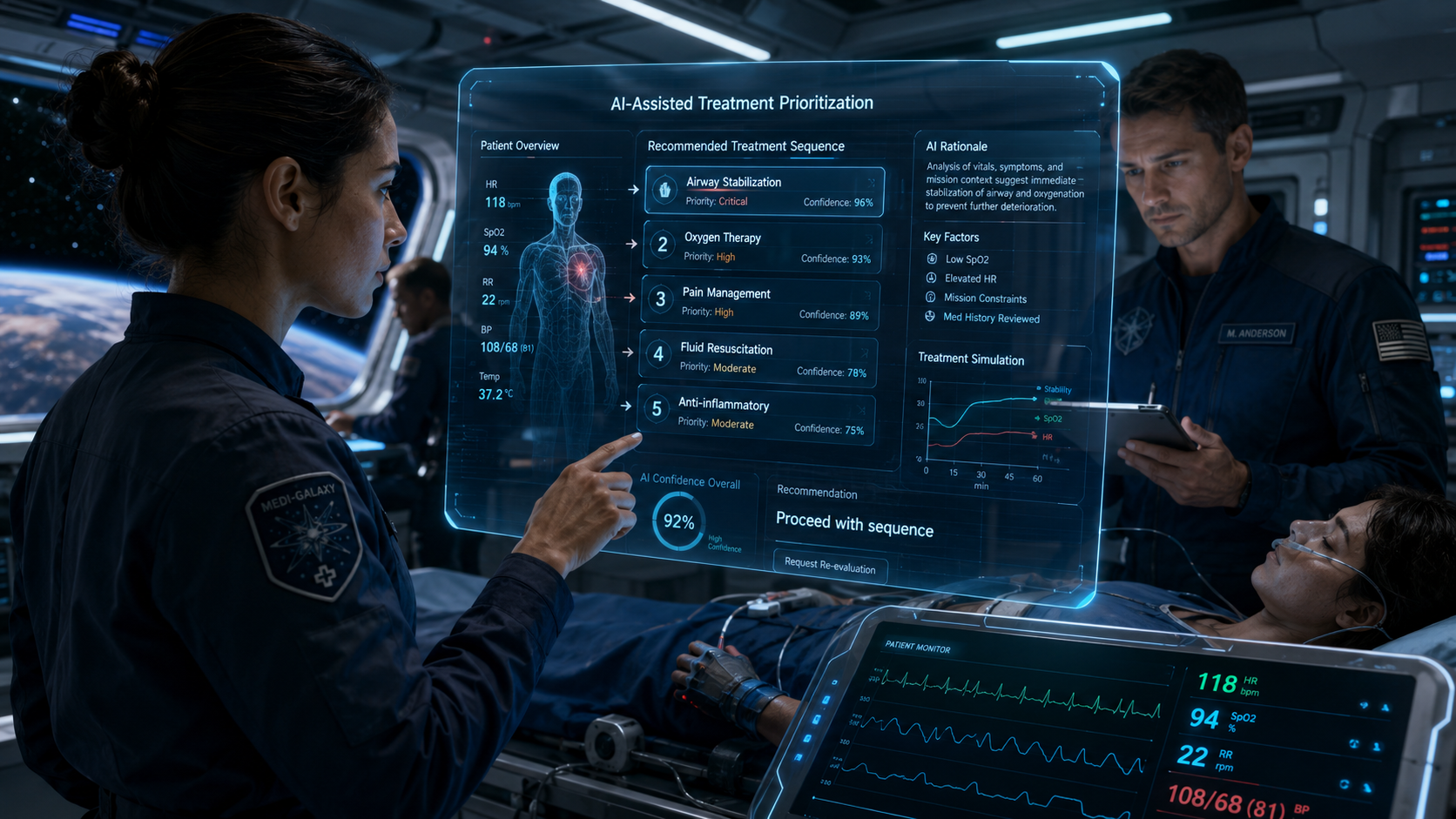 AI-Assisted Treatment Prioritization visual concept for Medi-Galaxy