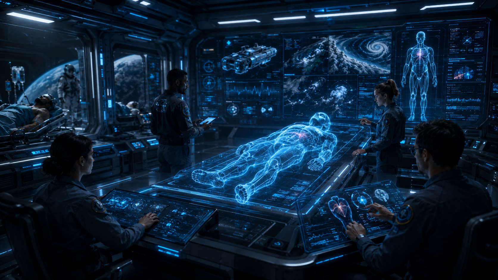 Emergency Scenario Simulation visual concept for Medi-Galaxy