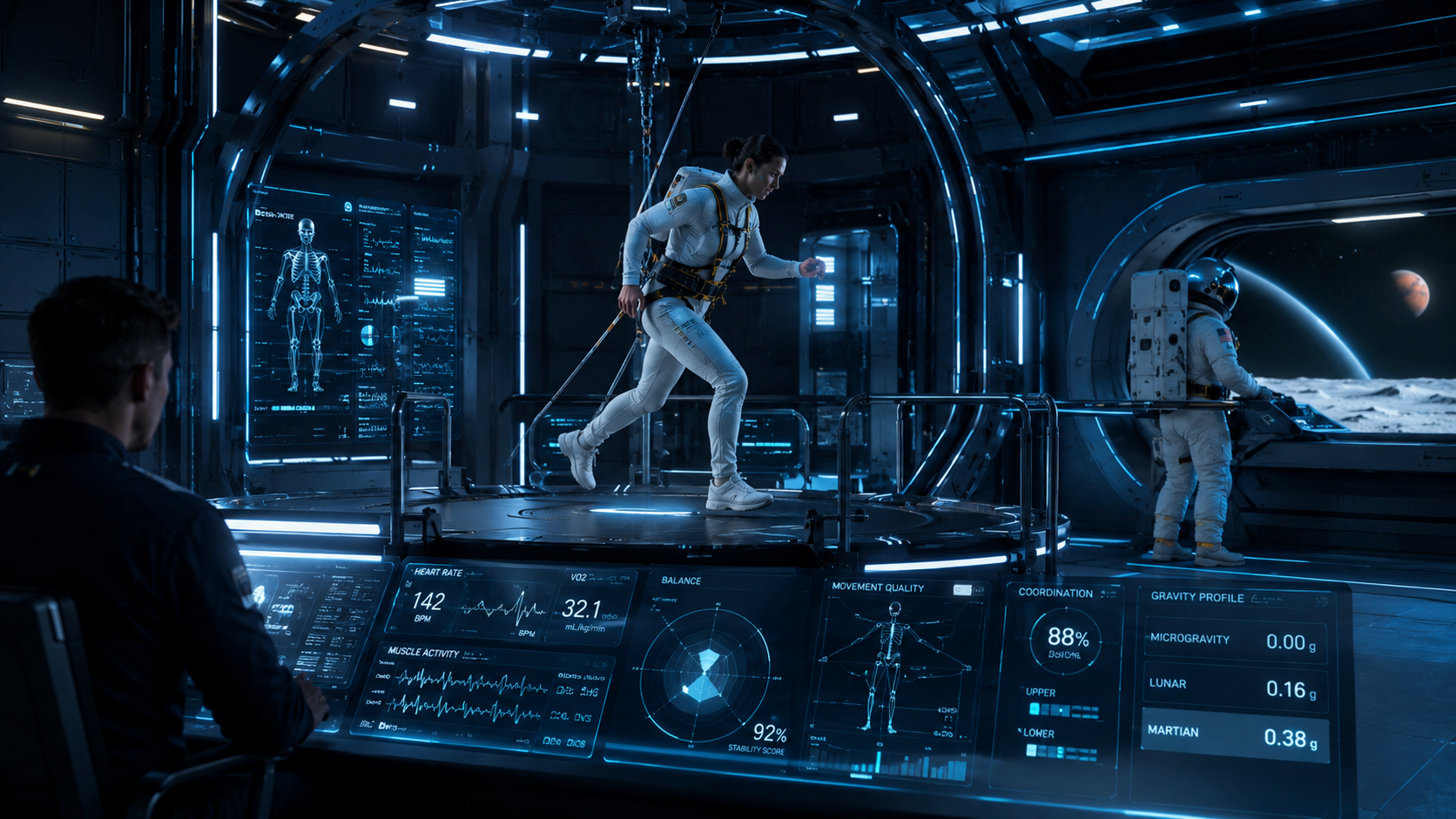 Human Performance Under Altered Gravity visual concept for Medi-Galaxy