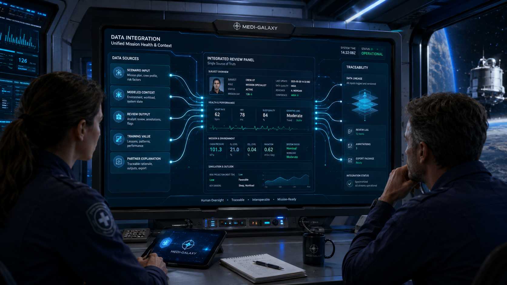 Crew health visual for Medi-Galaxy topic page