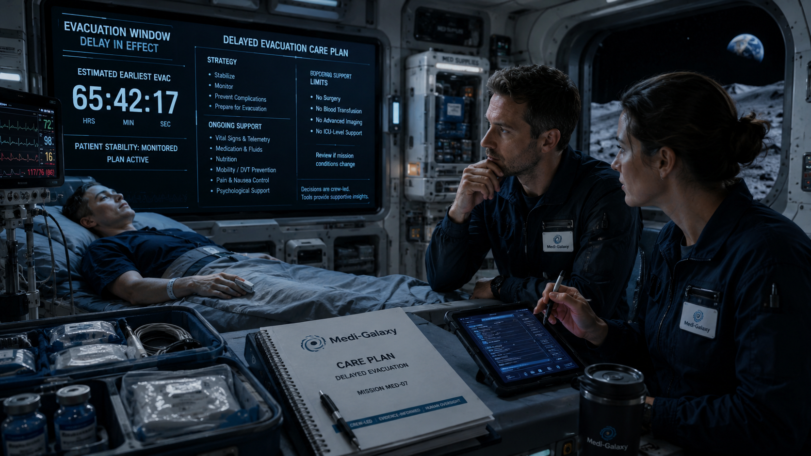 Delayed evacuation visual for Medi-Galaxy topic page