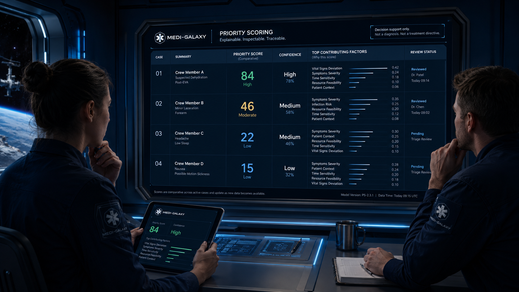 Priority scoring visual for Medi-Galaxy topic page