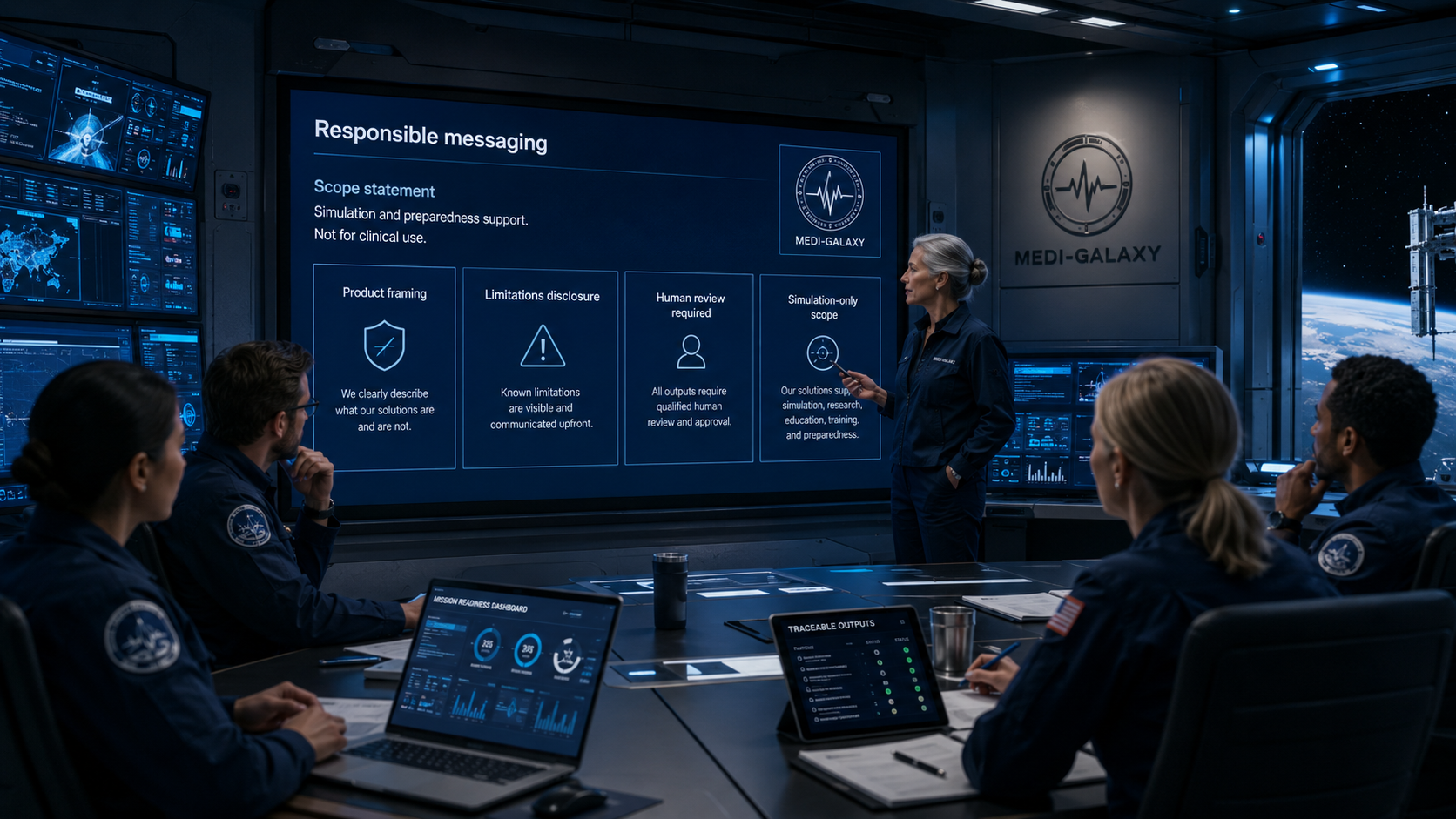 Responsible messaging visual for Medi-Galaxy topic page