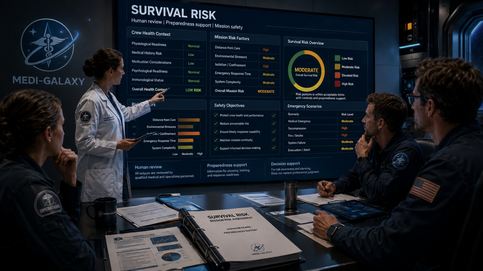 Survival risk visual for Medi-Galaxy topic page